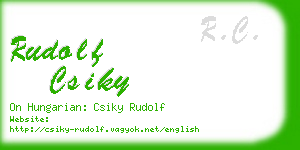 rudolf csiky business card